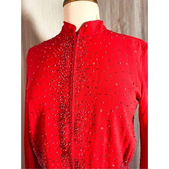 Emma Black | Women’s | Skirt Sets | Size 6/8 | Vintage Two-Piece Sequined Red Dr - Picture 10 of 12